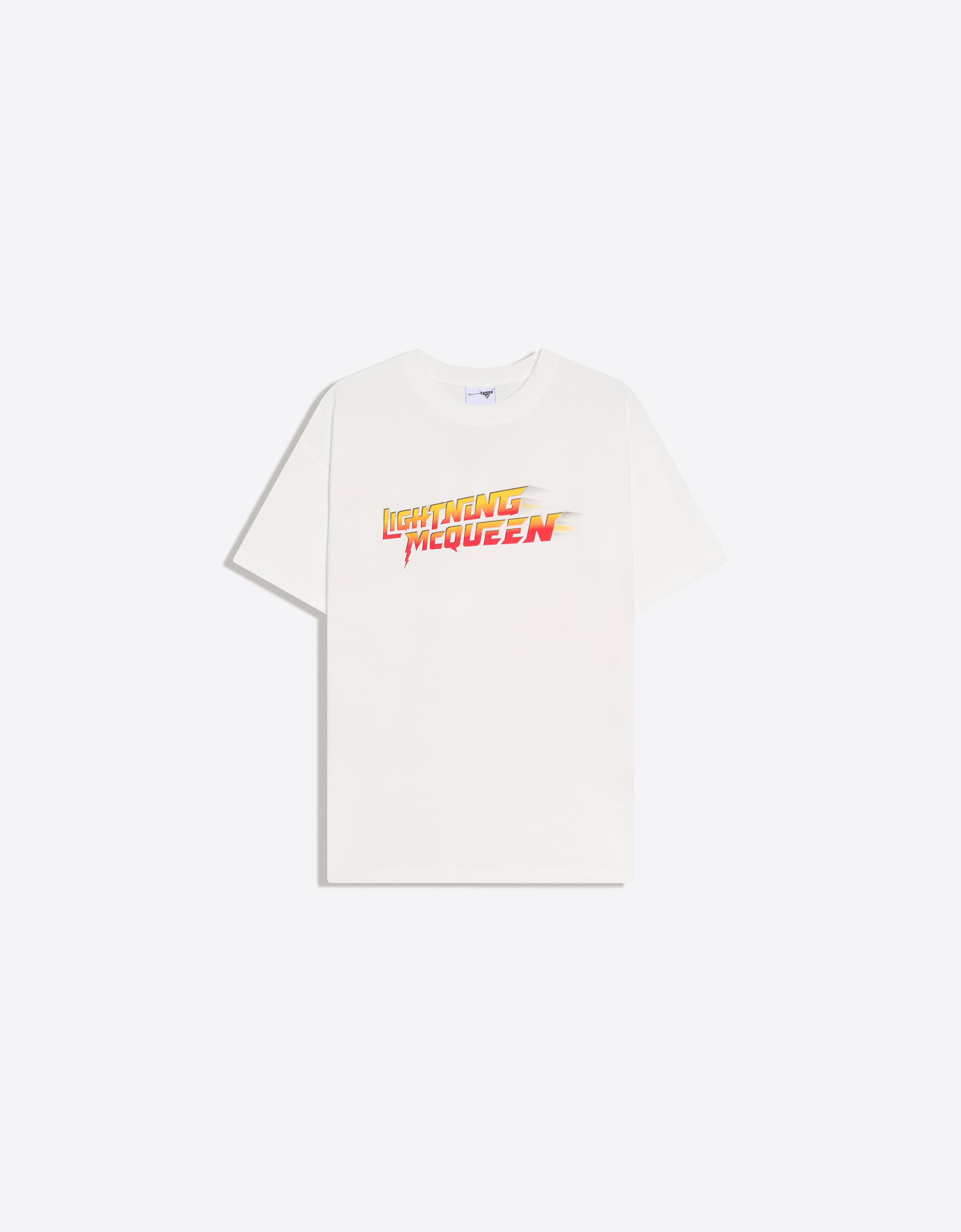 Camiseta Cars Manga Corta Oversize Print Mujer S Blanco Roto