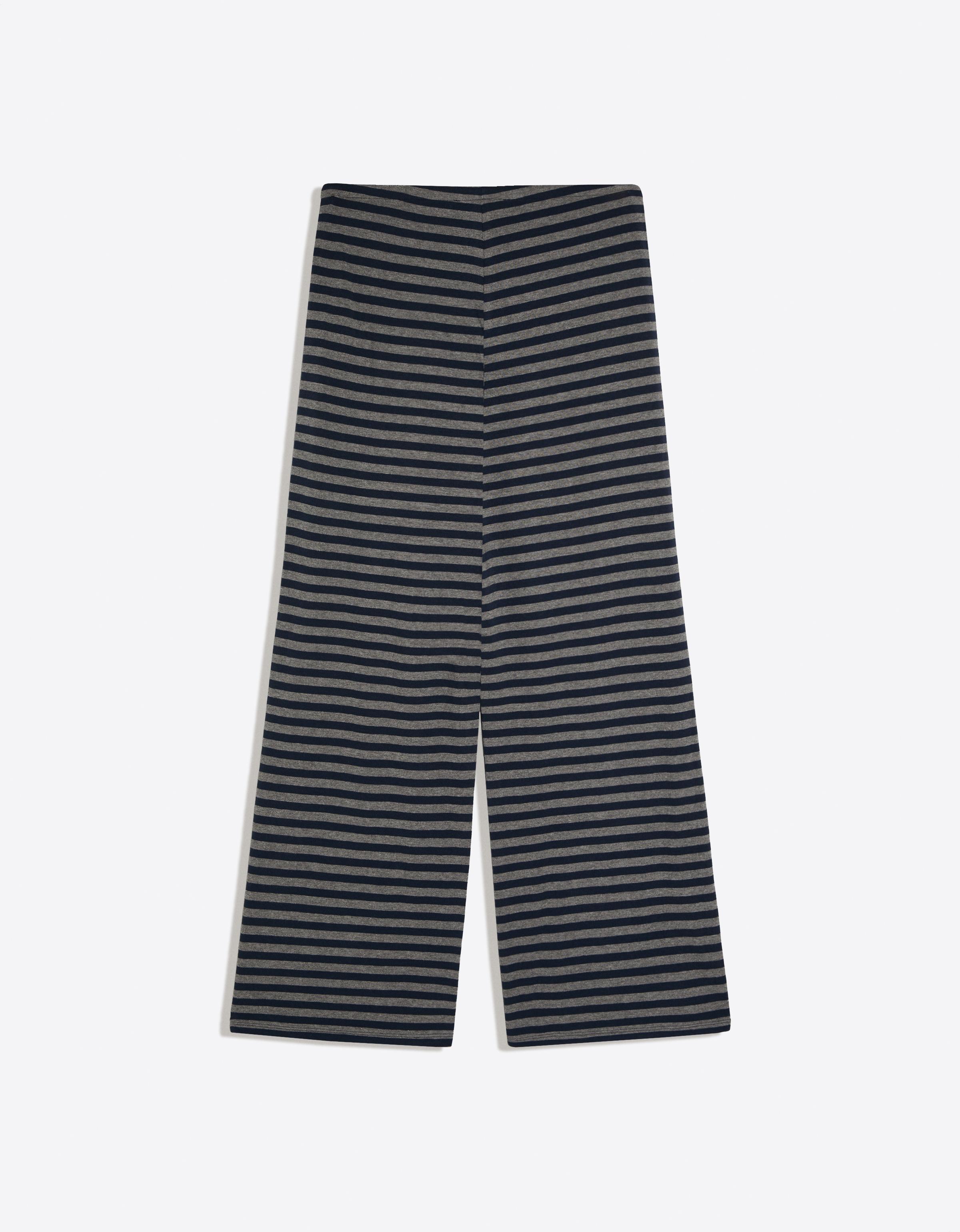 Straight leg stripe print trousers — Dark grey
