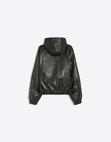 Studded faux leather jacket — Dark grey 6