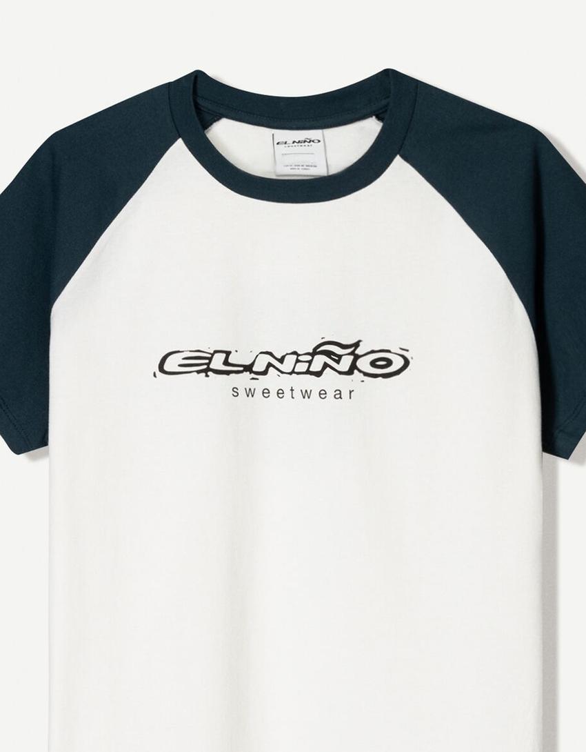 Camiseta El Niño manga corta ranglán-Marino-2