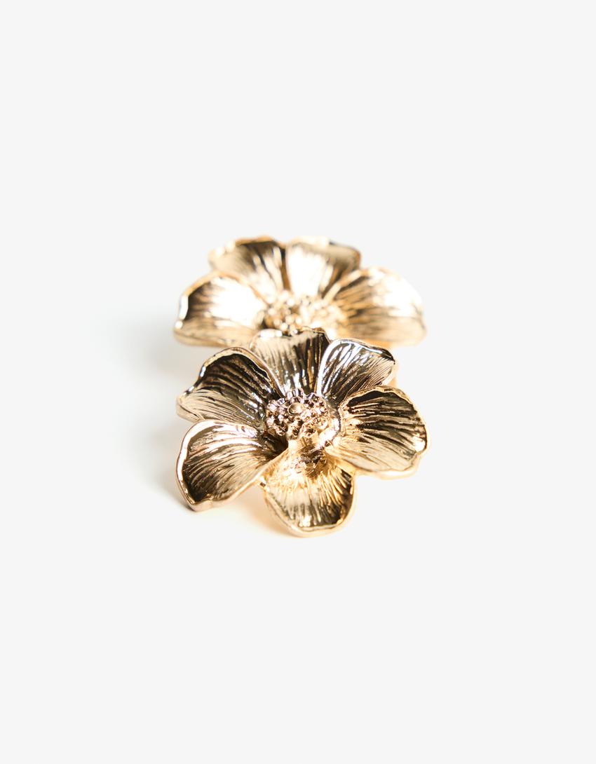Pendientes flor-Oro-2