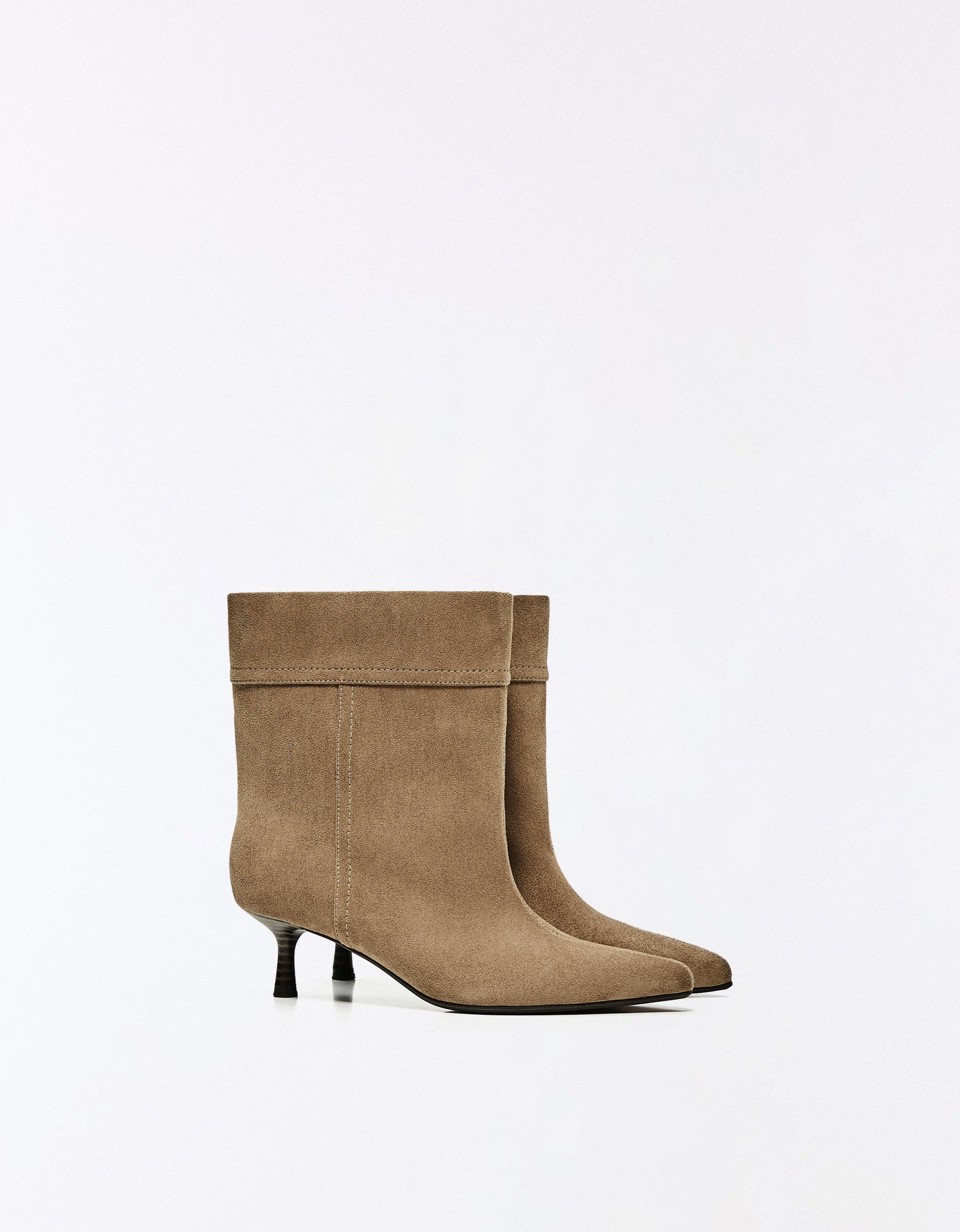 Bershka Botin Tacón Detalle Vuelta Mujer 35 Camel
