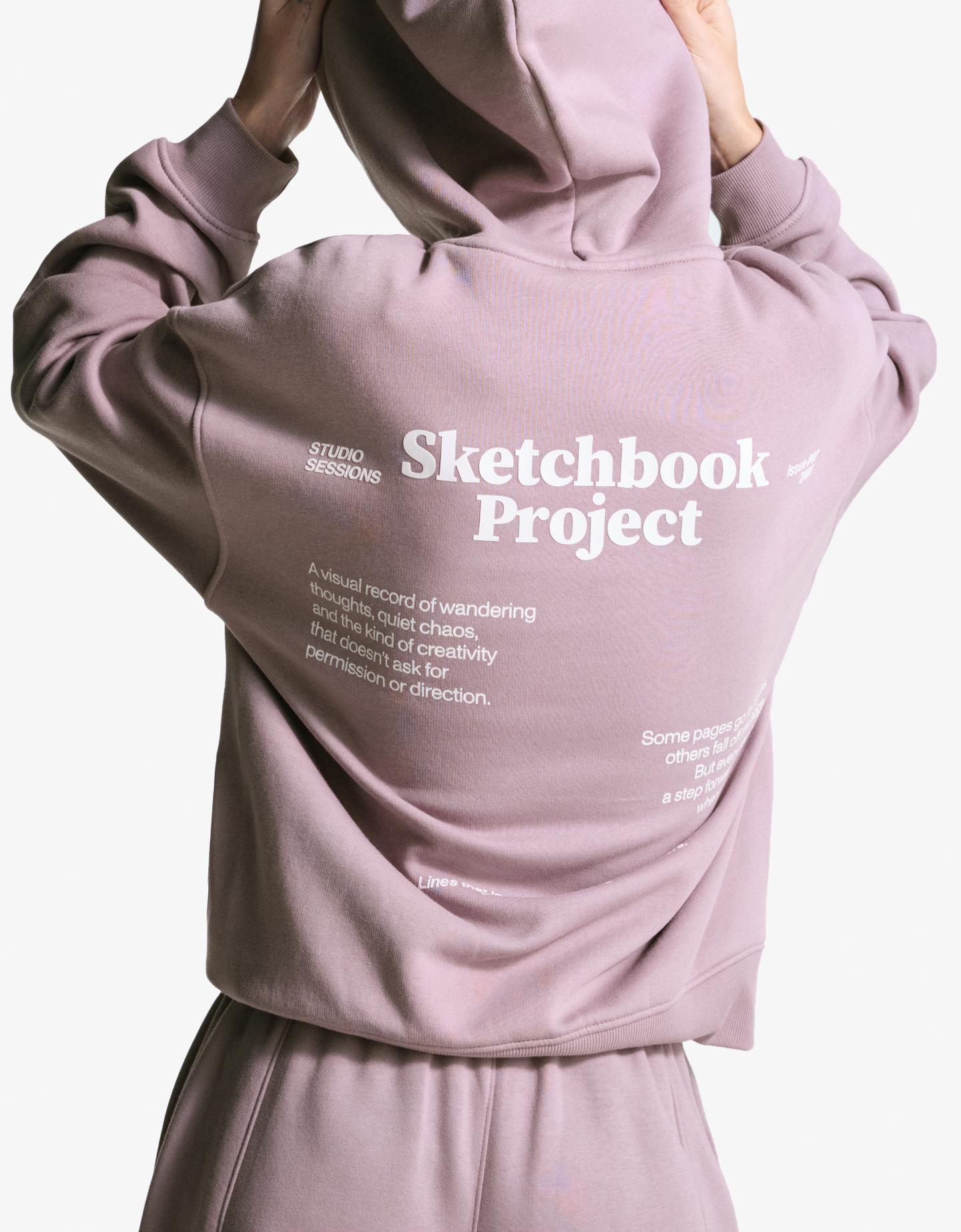 Bershka bluza z kapturem i nadrukiem fioletowy