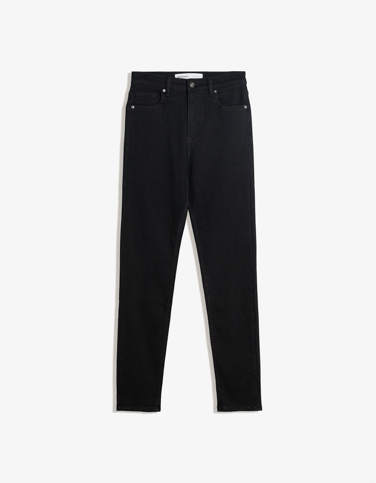 Super yüksek bel skinny fit yumuşak jean