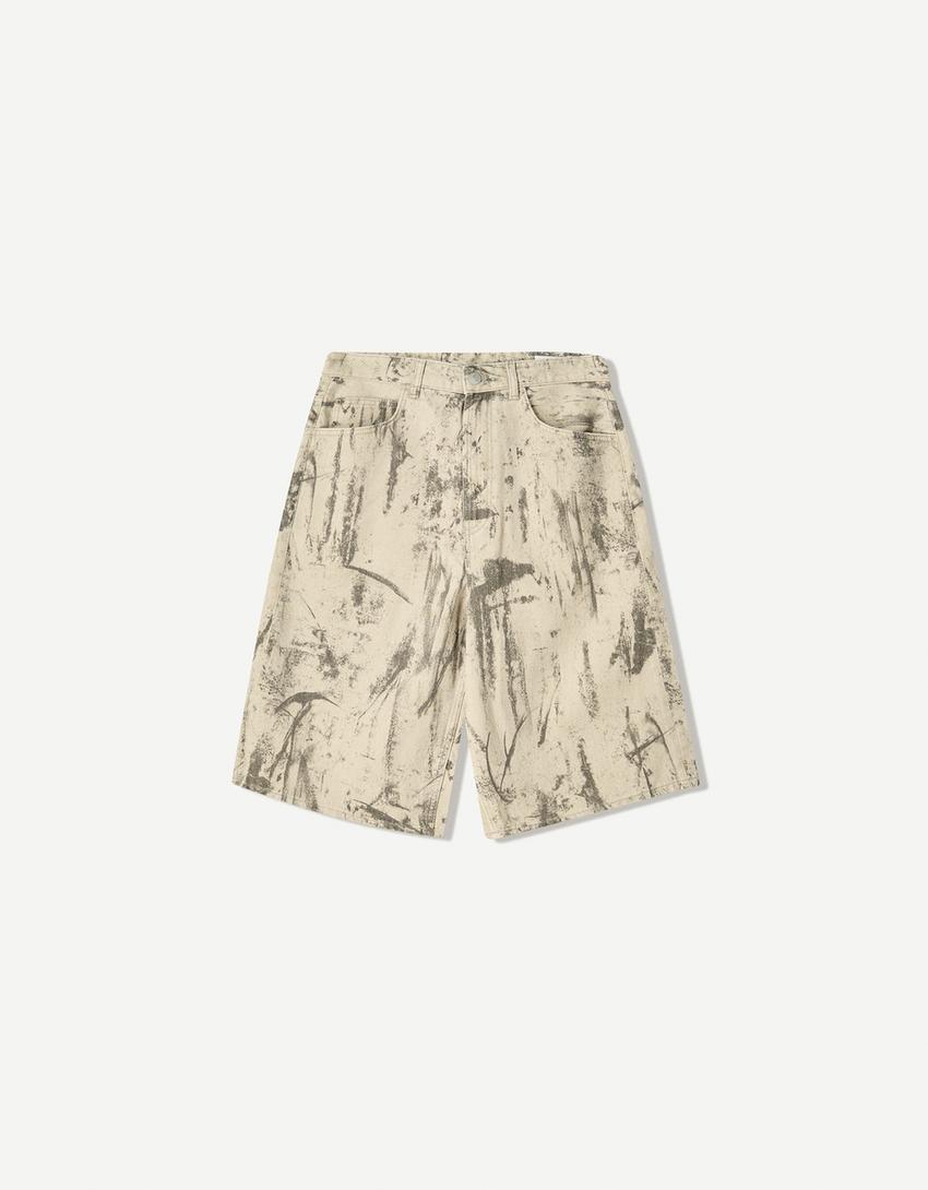 Bermuda baggy fit imprimé-Vert-3
