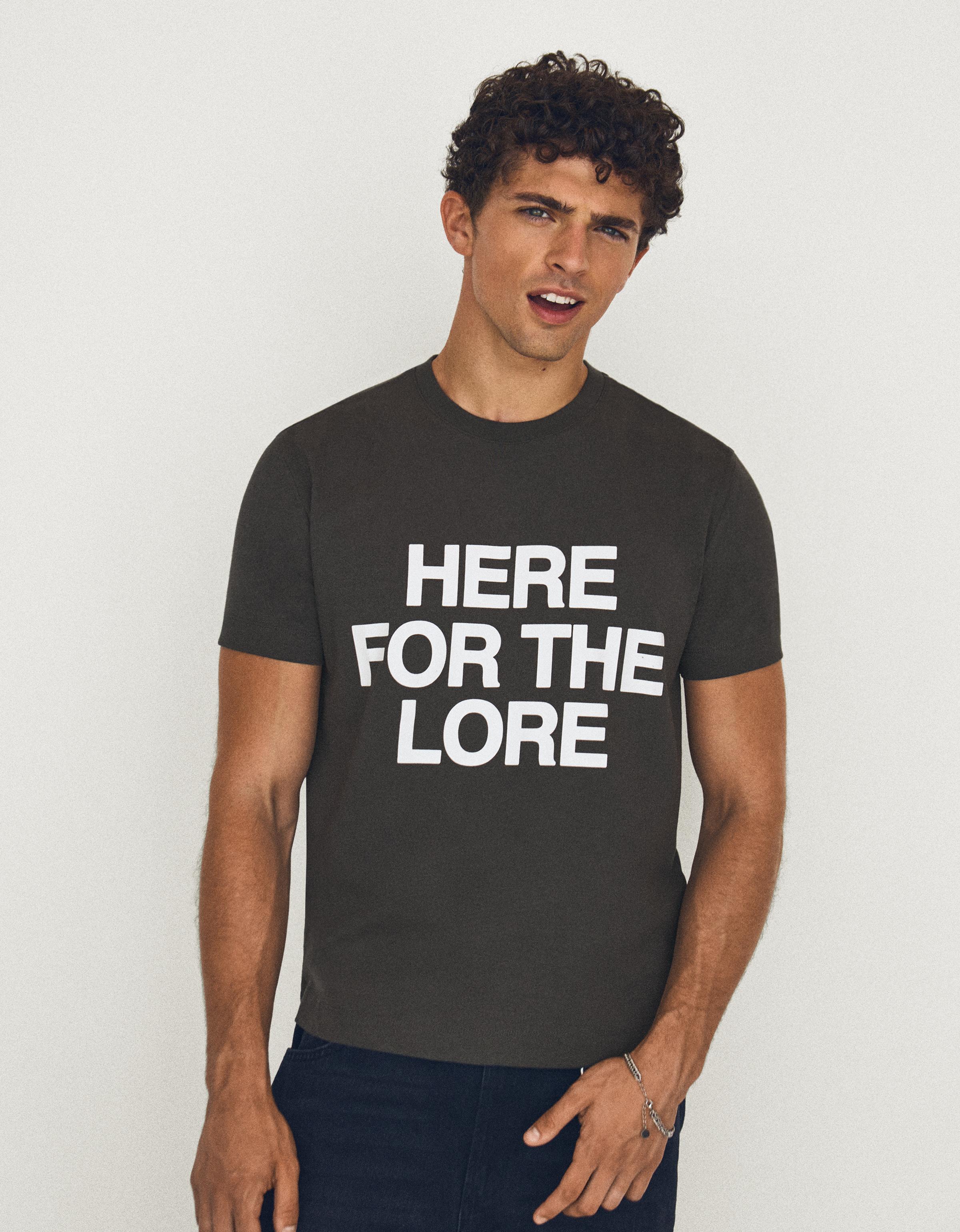 Small fit print T-shirt — Grey