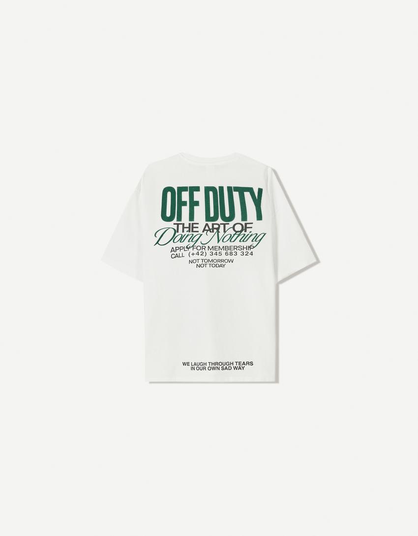Short sleeve T-shirt with print-White-5