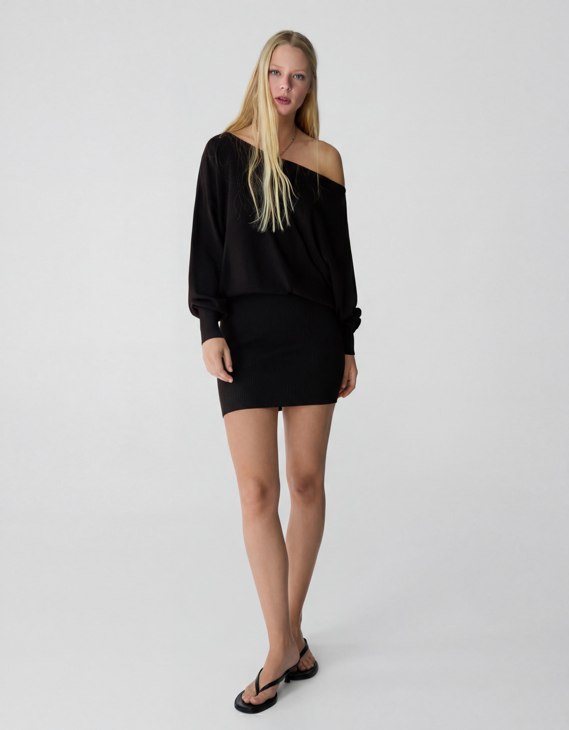 Fitilli asimetrik mini elbise - Görsel 45