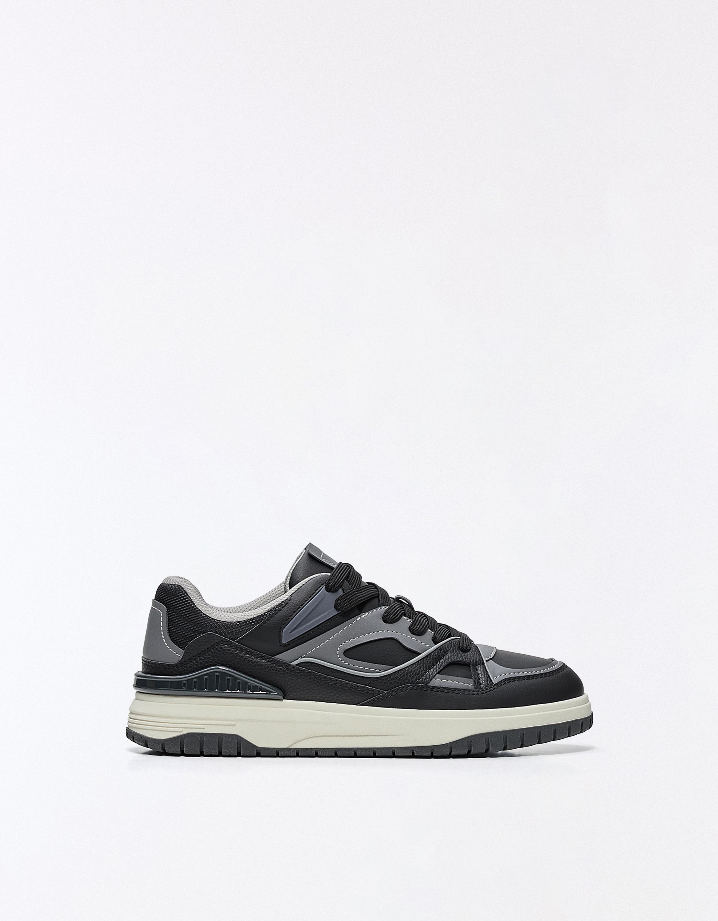 Chunky panelled trainers — BLACK