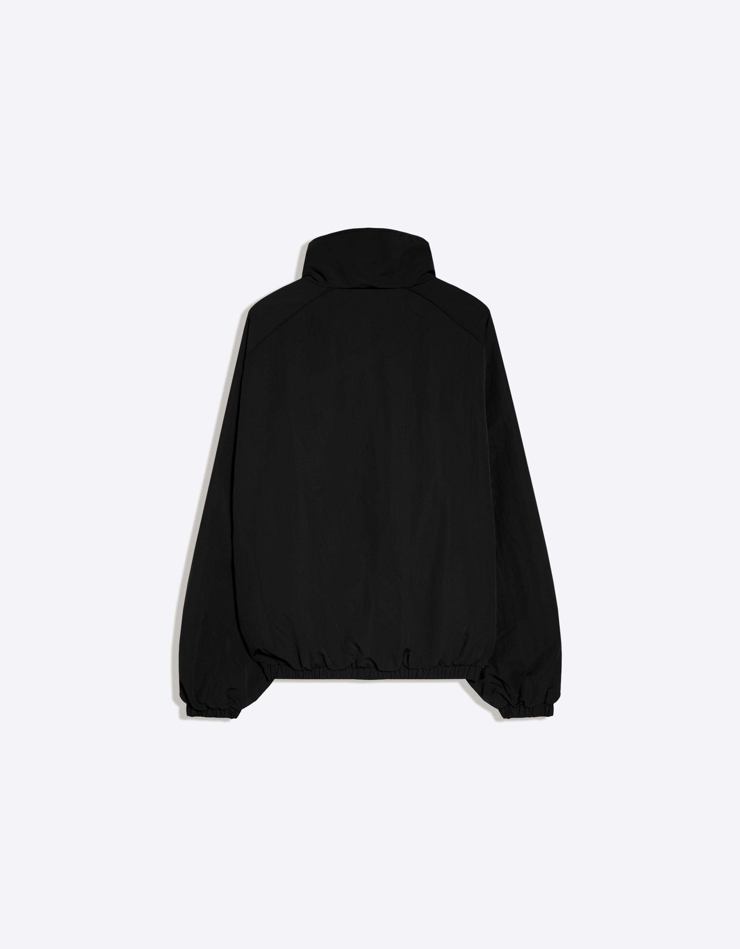 Oversize nylon batwing sleeve jacket — Black