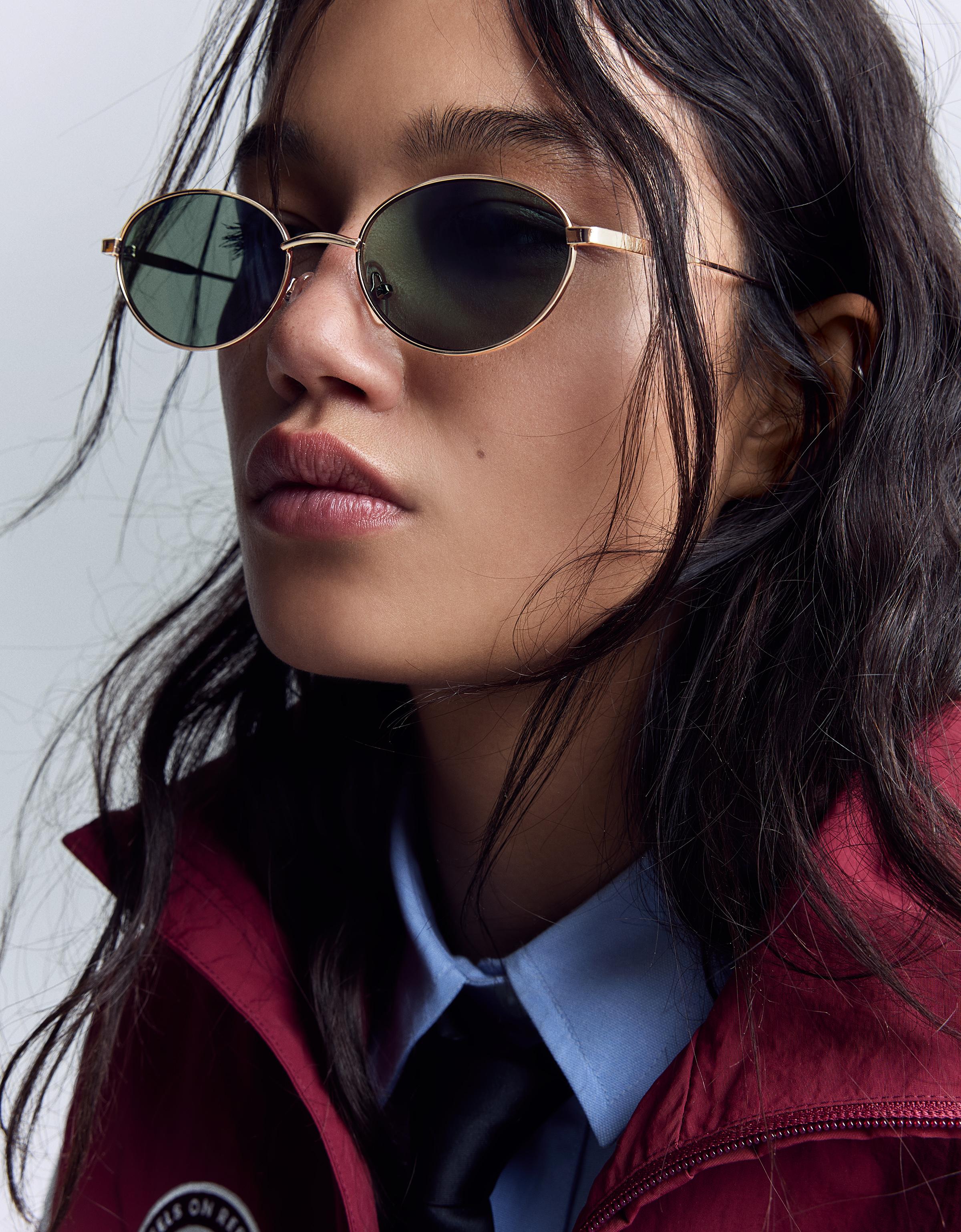 Gafas Sol Metálicas Mujer Oro