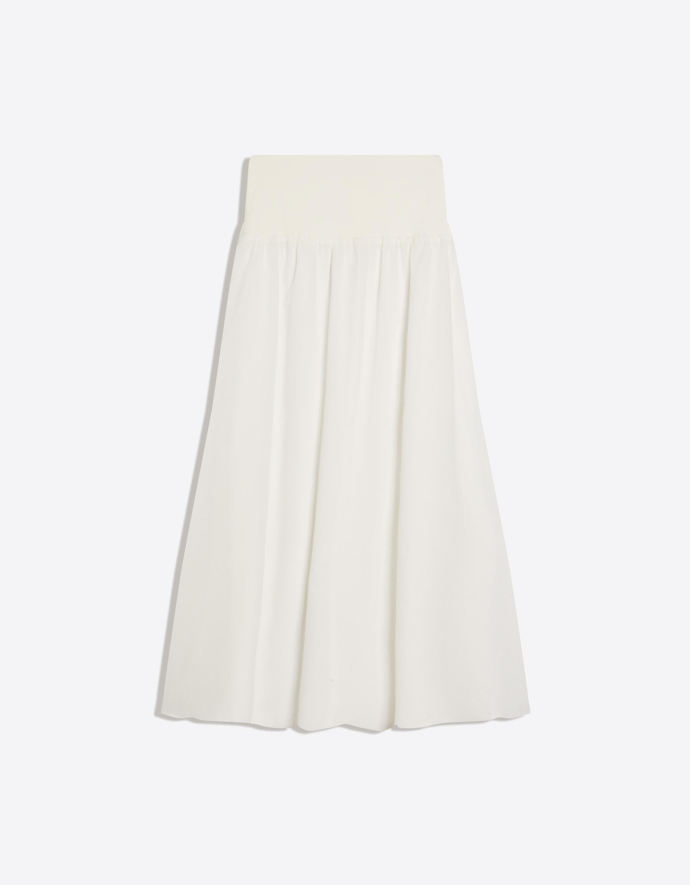Midi skirt with cummerbund — White