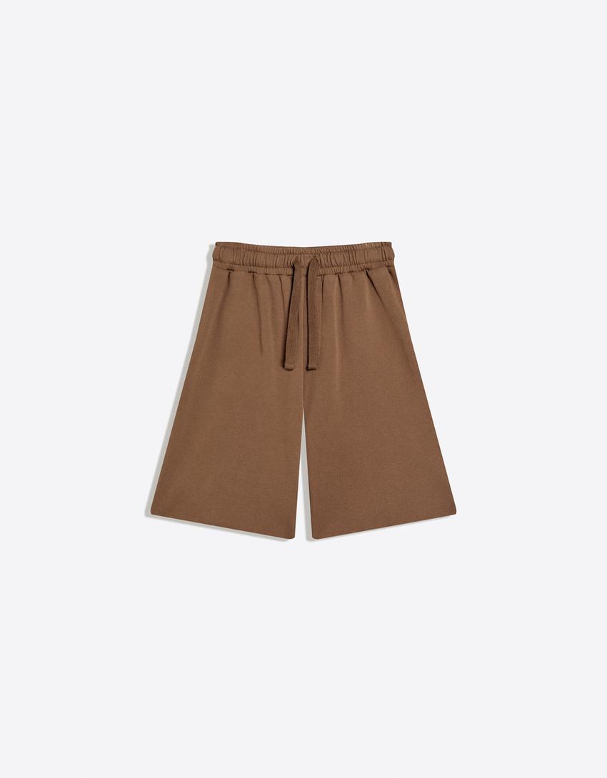 Jogger Bermuda shorts-Brown