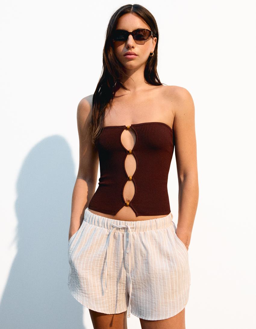 Rustic shorts-Camel