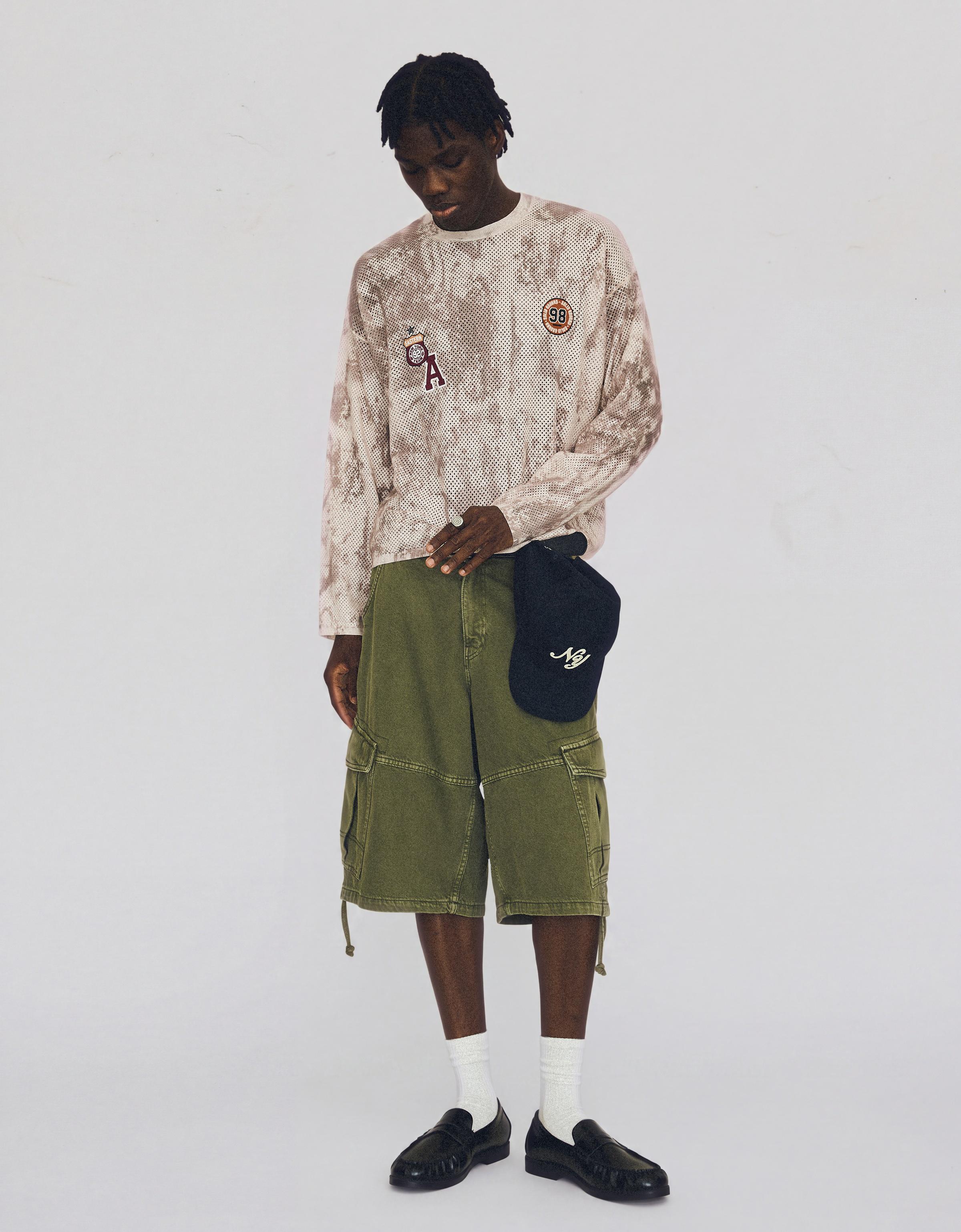 Mesh print jumper — Khaki