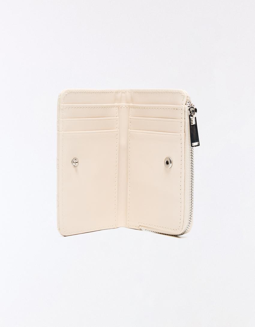 Patent effect purse-Cream