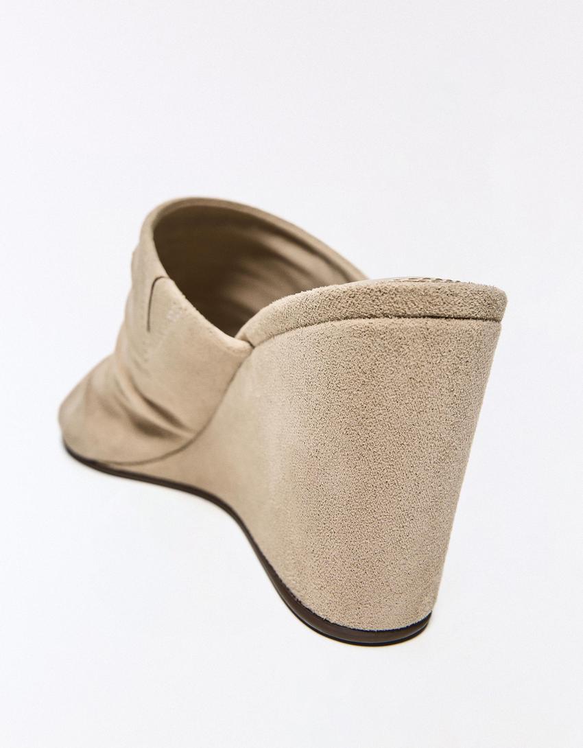 Wedge heel mules-SAND