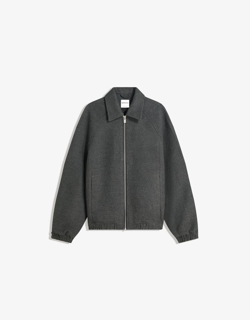 Veste en tissu trucker-Gris