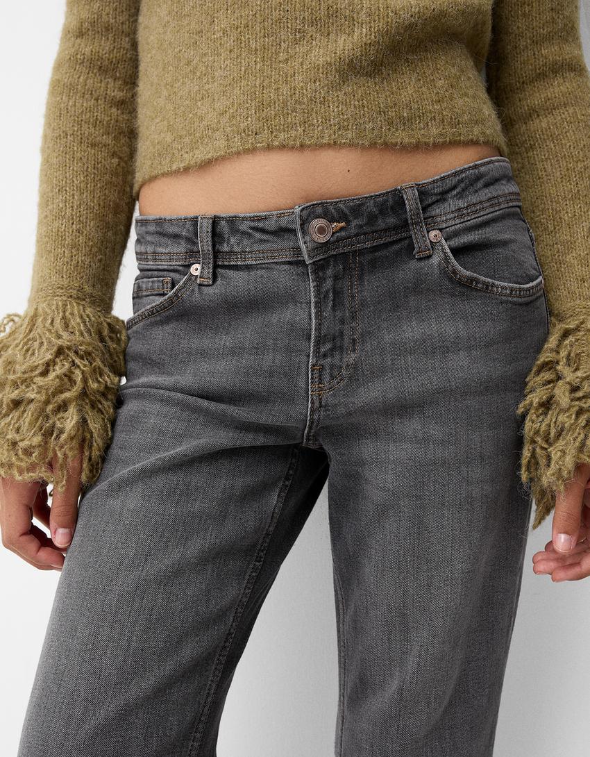 Jeans bootcut low waist-Grigio scuro-3