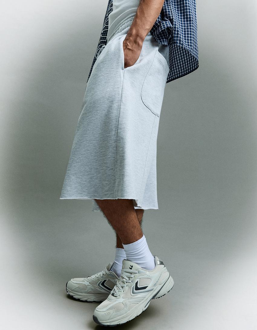 Jogger fit bermuda-Gri