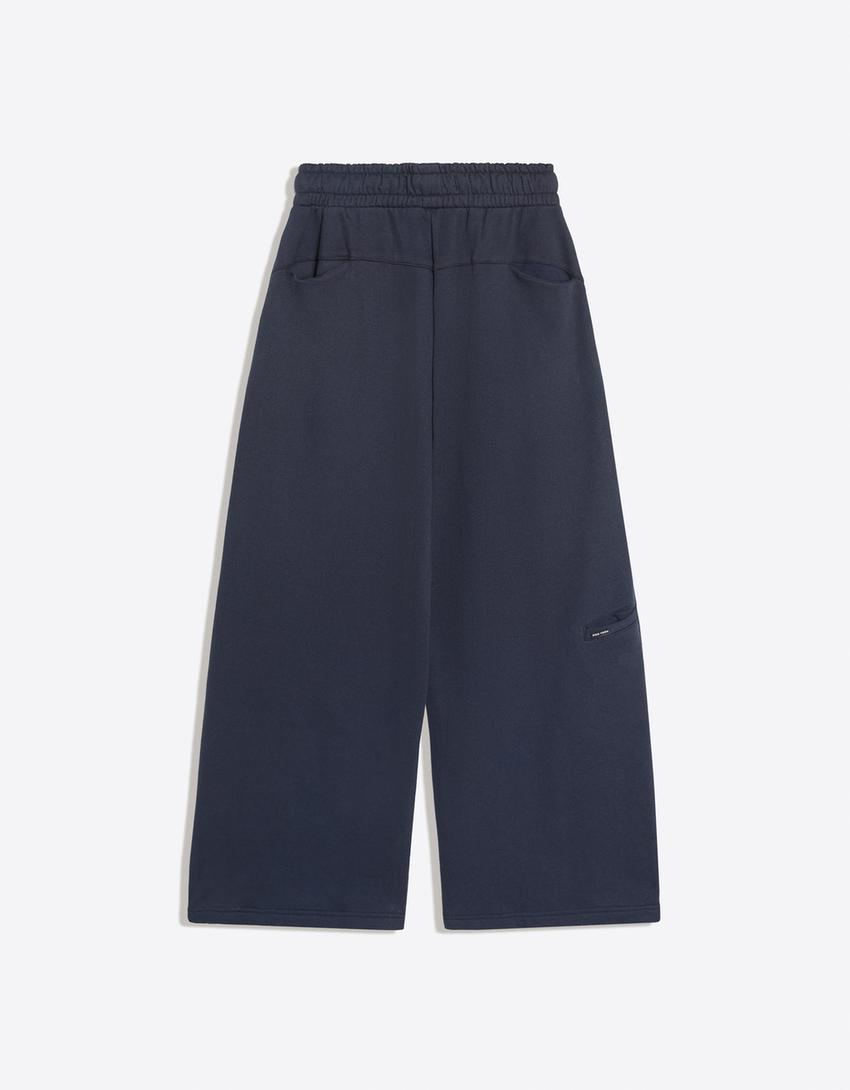 Spodnie o kroju super baggy ZOO YORK X BERSHKA-Ciemnoniebieski