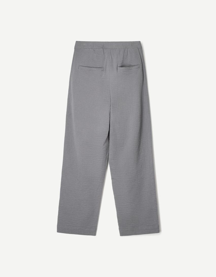 Wide-leg trousers-Dark grey
