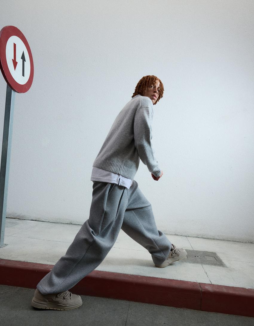 Αθλητικά παπούτσια skate με χοντρή σόλα-Γκρι