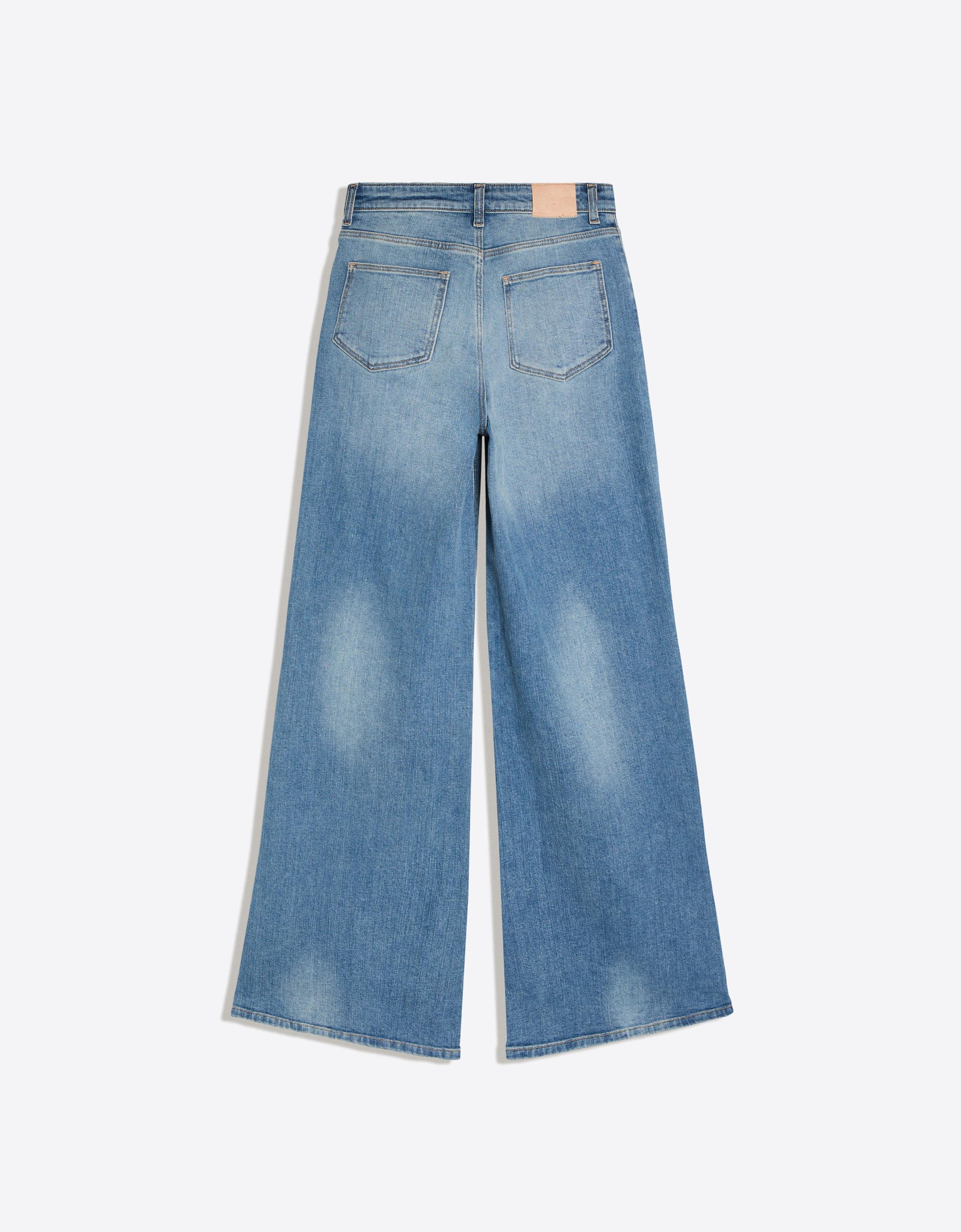 High-waist wide-leg jeans — Light blue