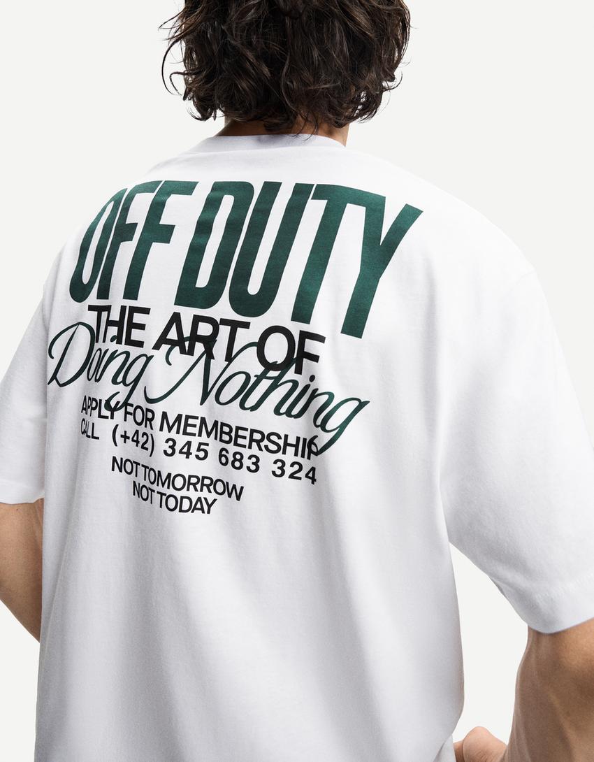 Short sleeve T-shirt with print-White-2