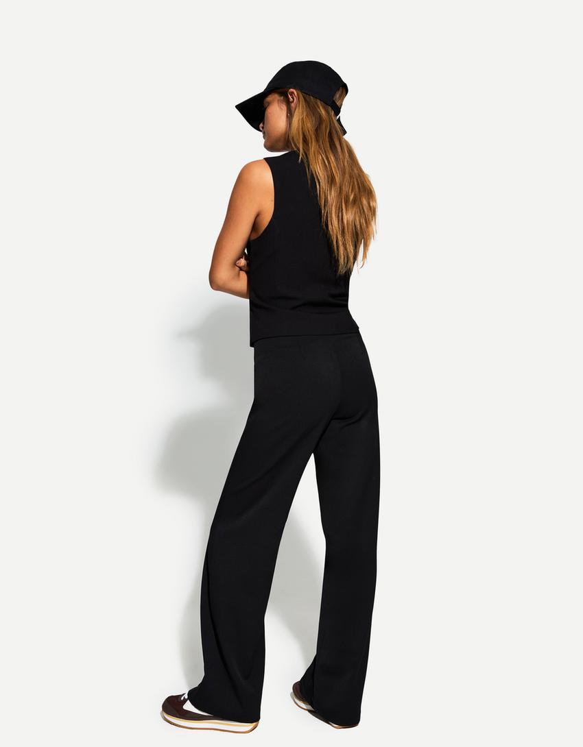 Wide-leg tailoring pants