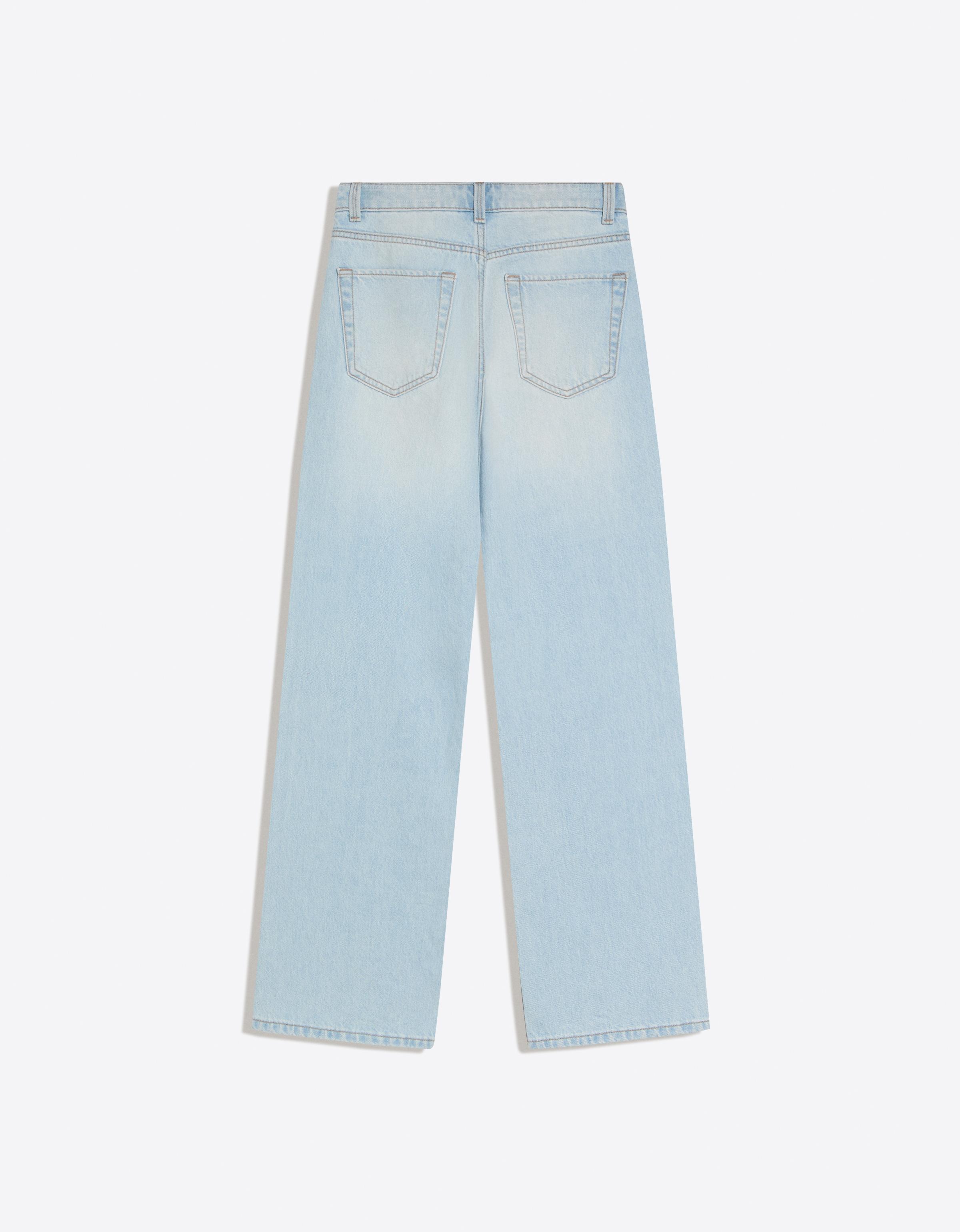 High-waist wide-leg straight jeans