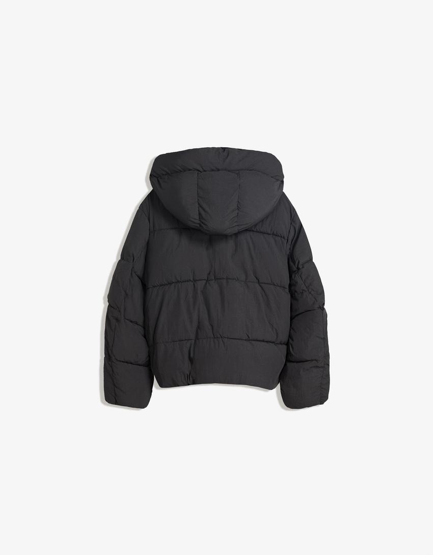 Water-repellent & thermal insulation puffer jacket-Black