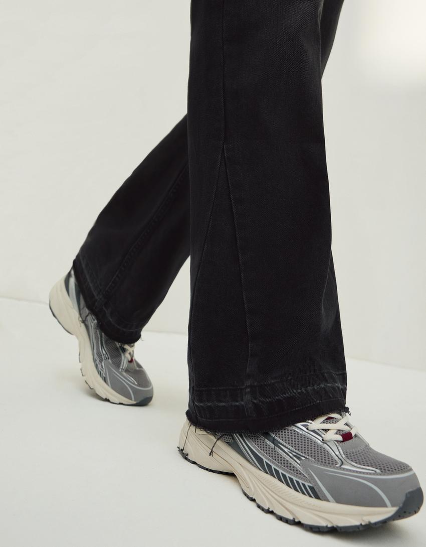 Jeans flare straight fit-Nero