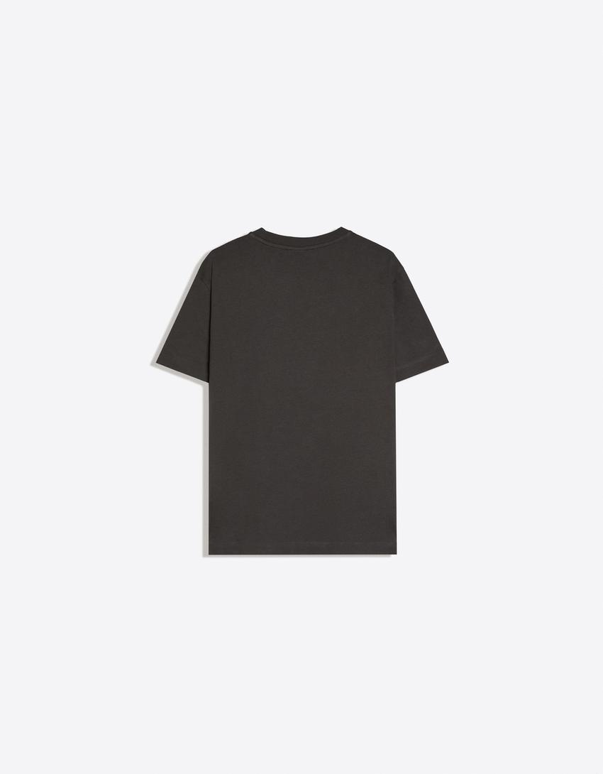 T-shirt imprimé coupe ajustée-Gris