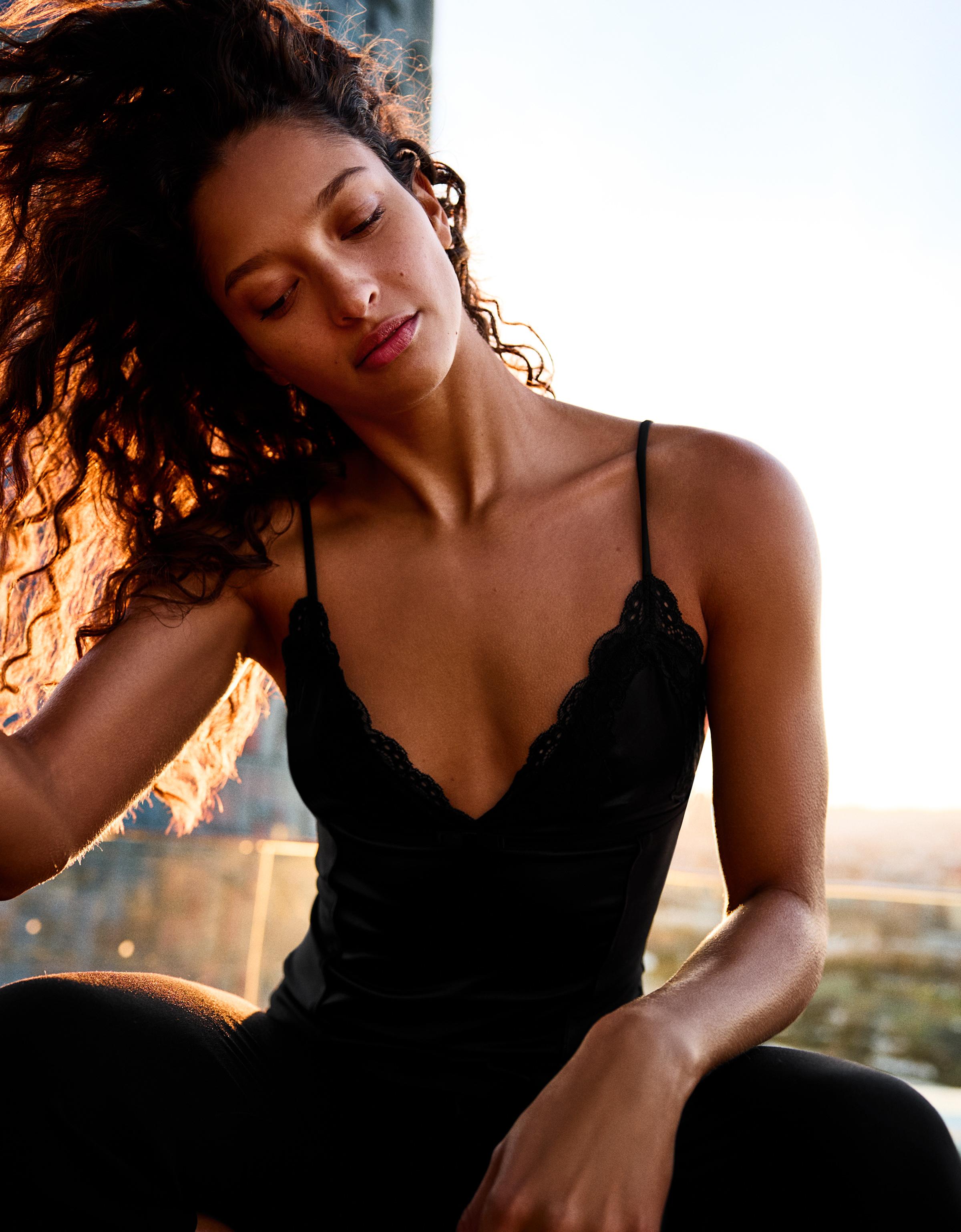 Ribana şeritli slip top