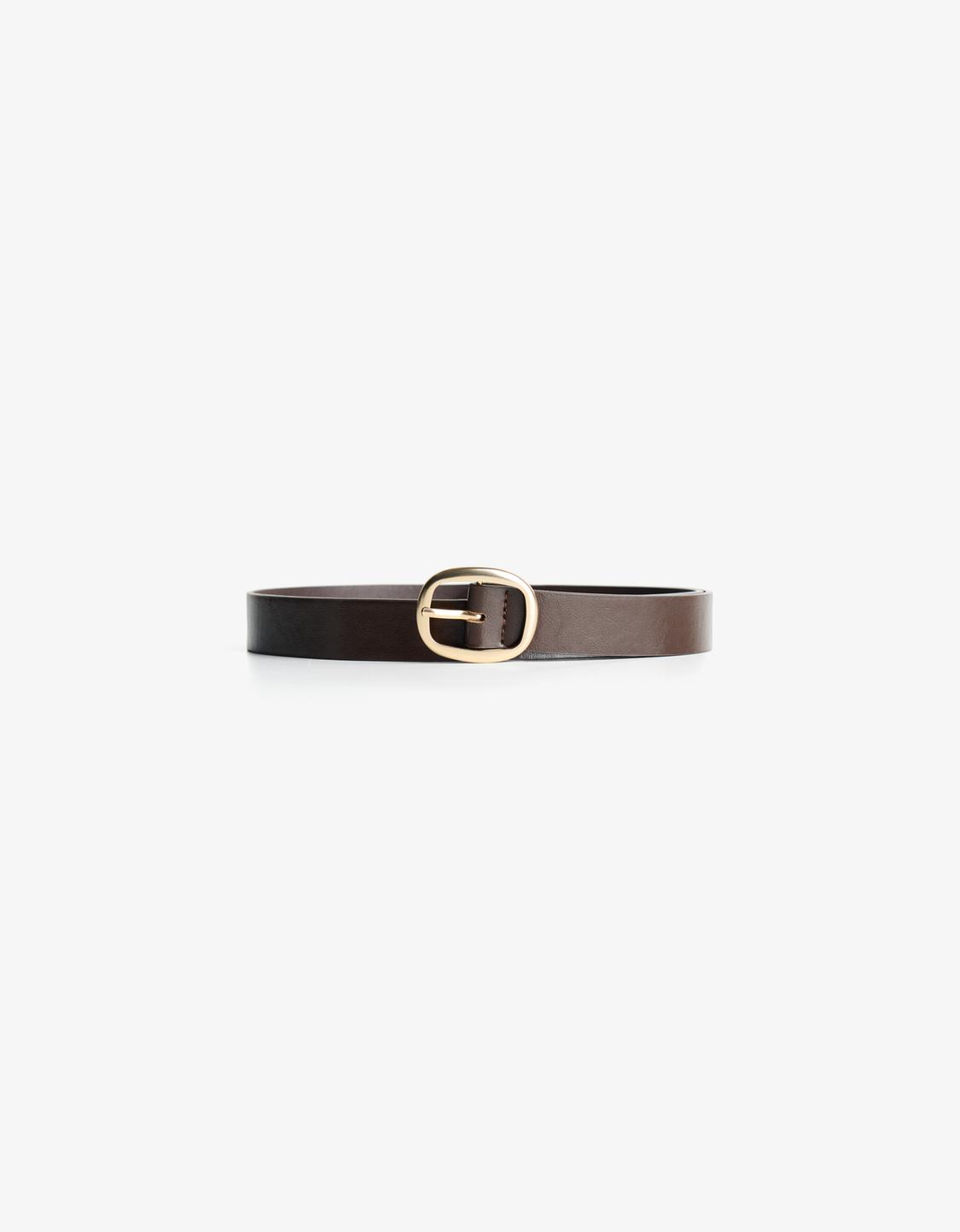 Thin faux leather belt