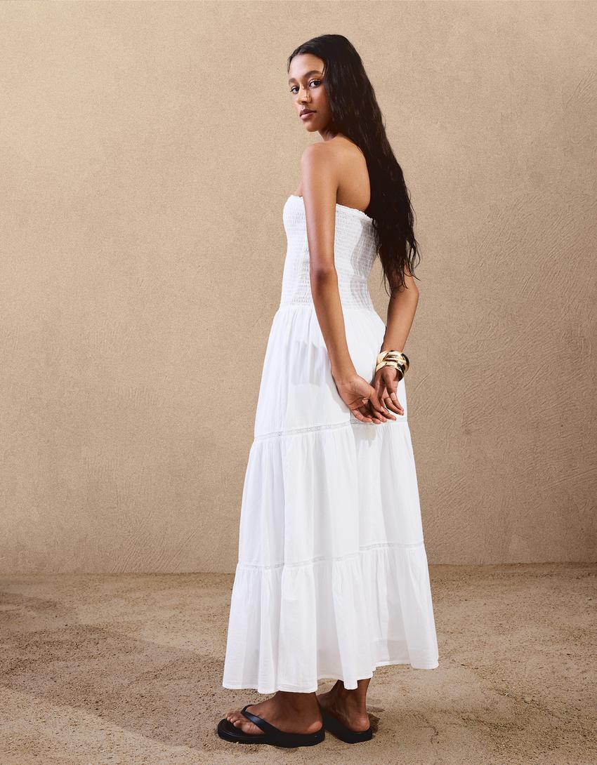 Robe midi bandeau ample-Blanc-1