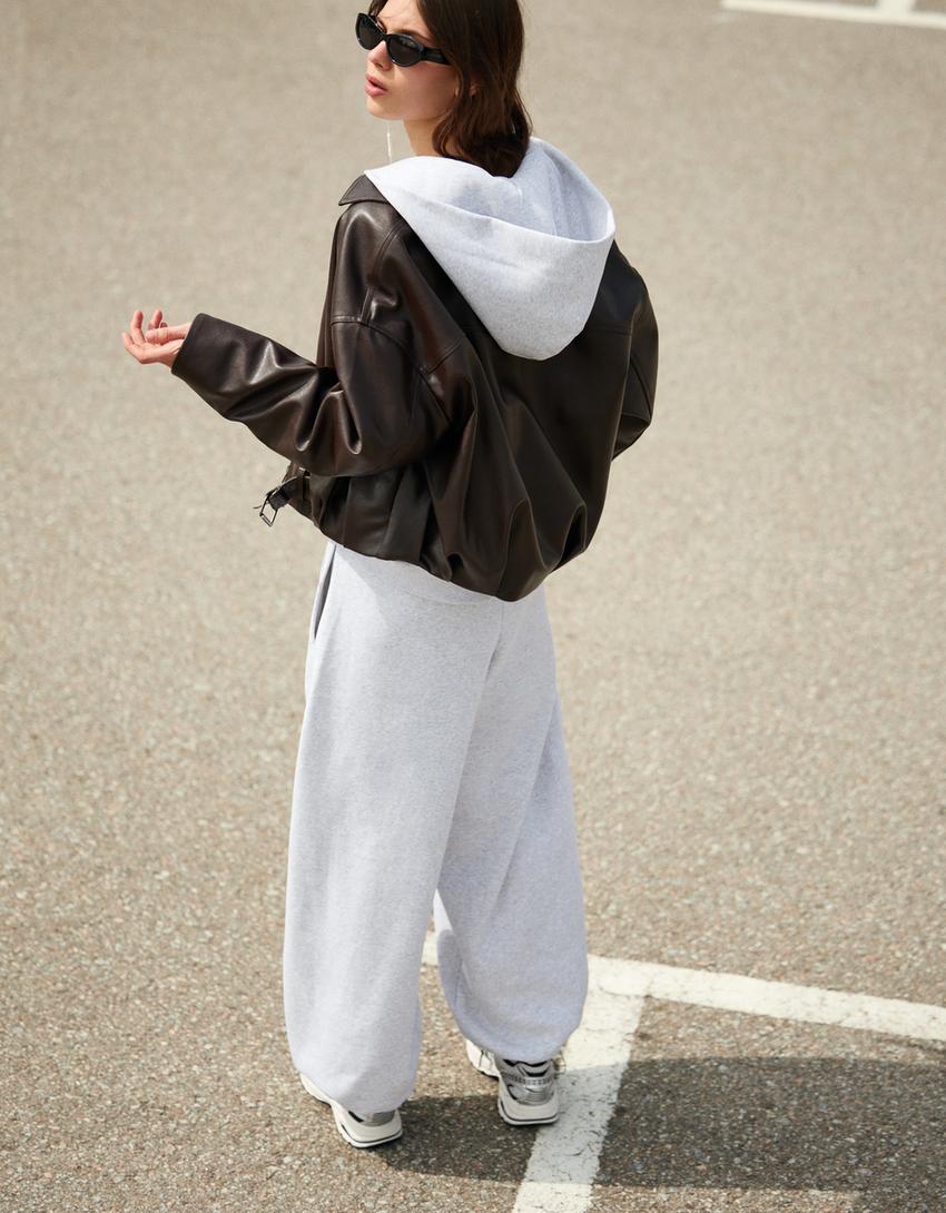 Barrel Jogginghose mit Stoppern-Grau