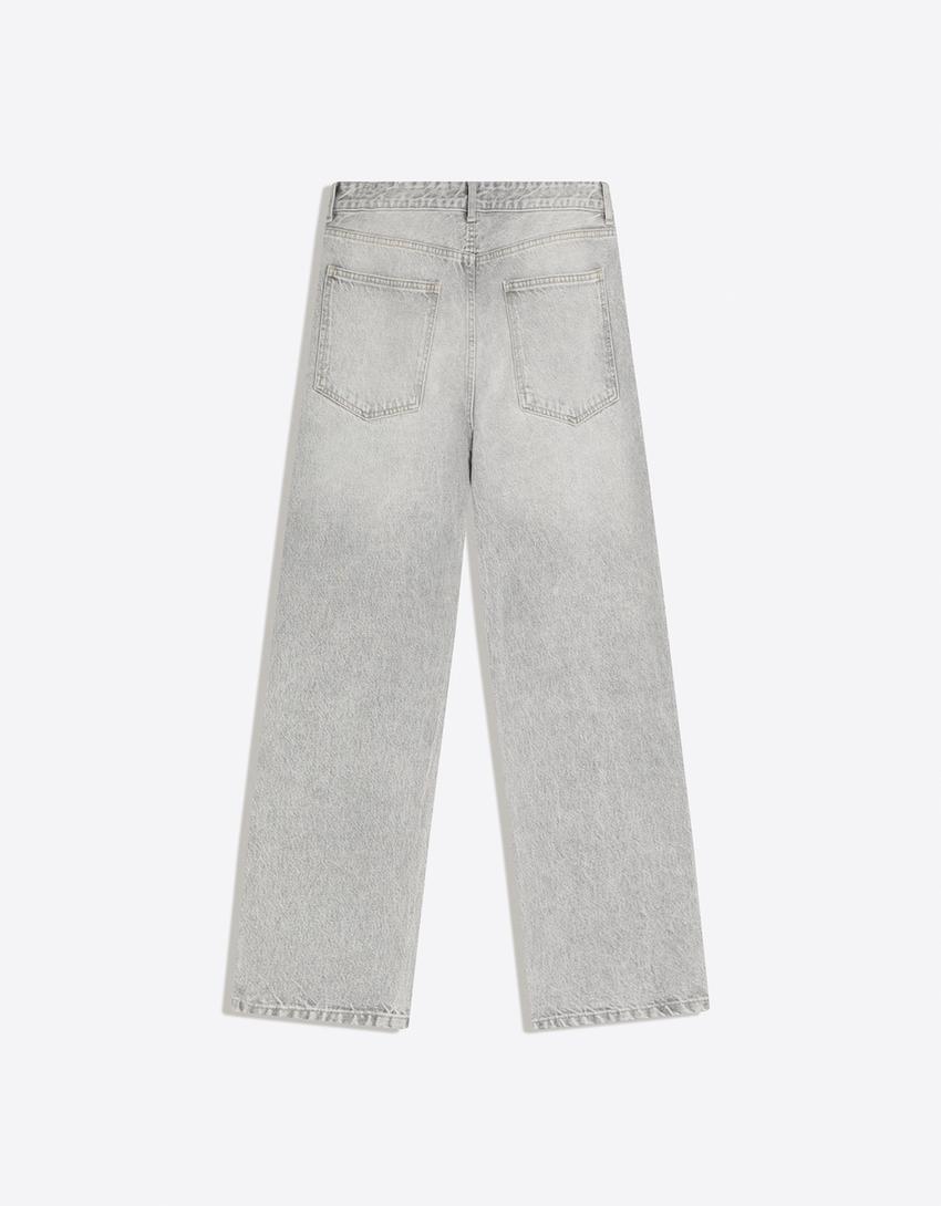 Straight fit jeans-Grijs