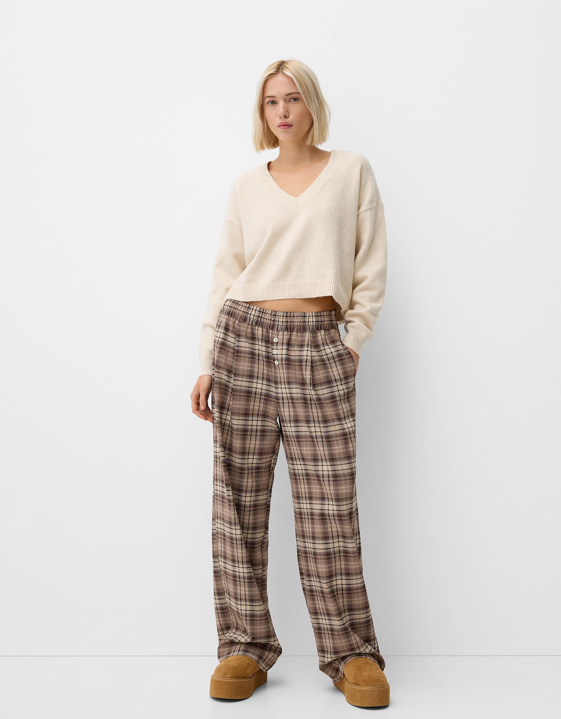 Gingham Pantalon Vichy Bershka Pantalon Vichy Vert Bershka Beebs