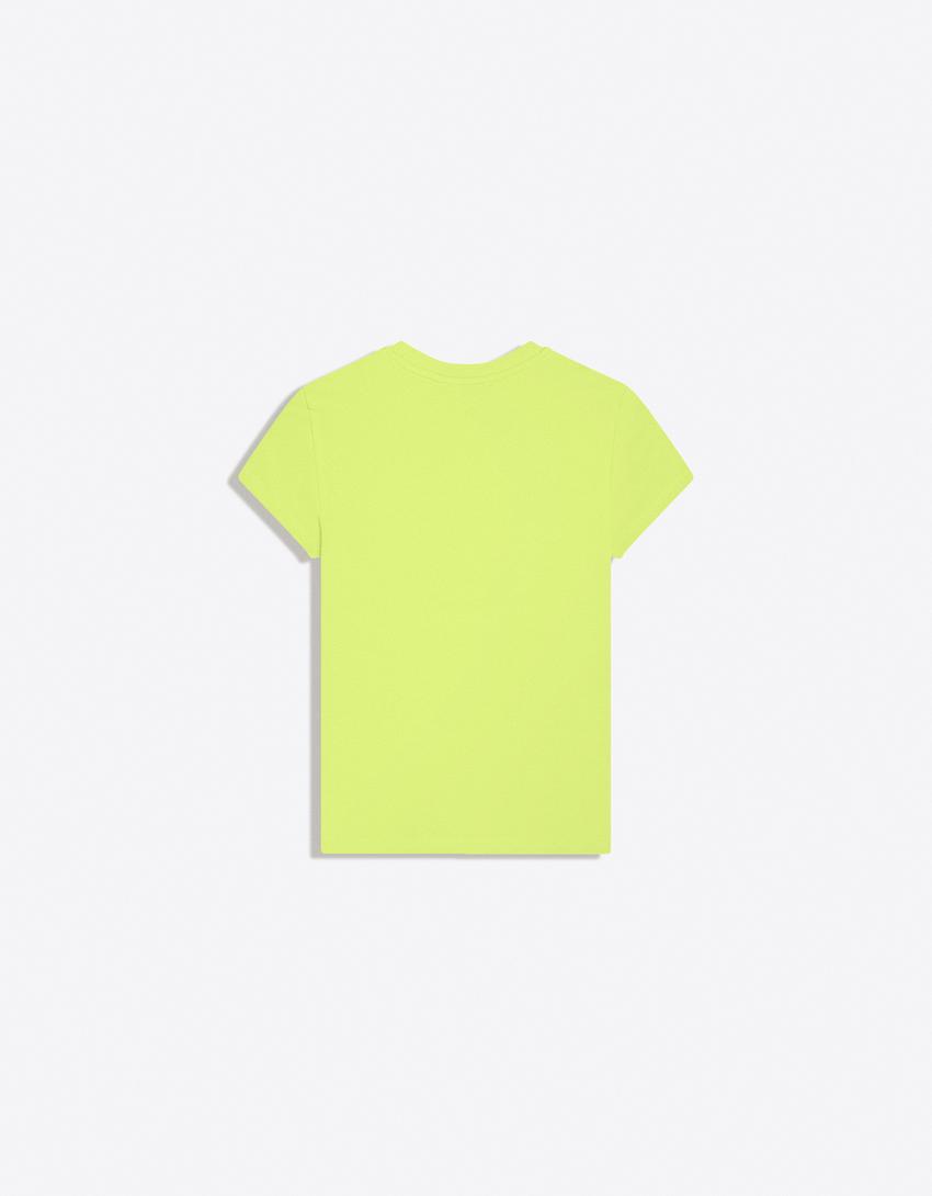 Short sleeve crew neck T-shirt-Lime