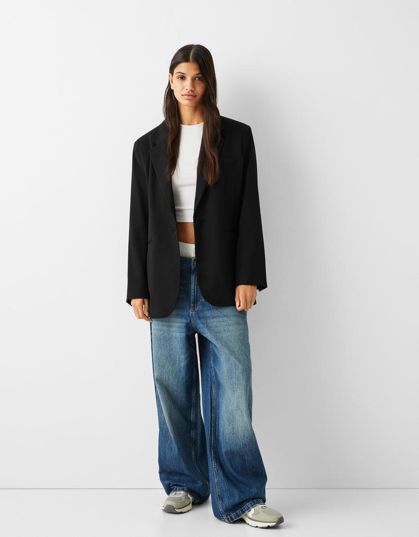 بليزر أساسي بقصّة عادية-أسود-3