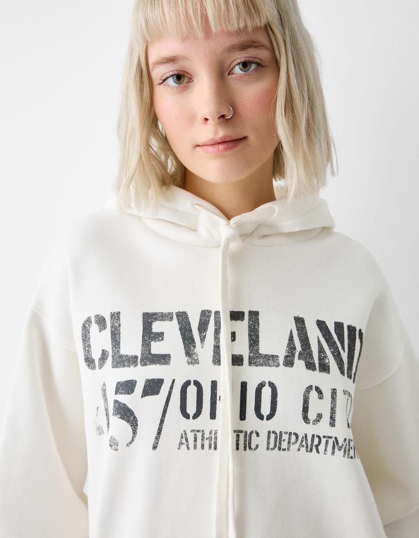 Sweatshirt capuz padrão-Cru-3