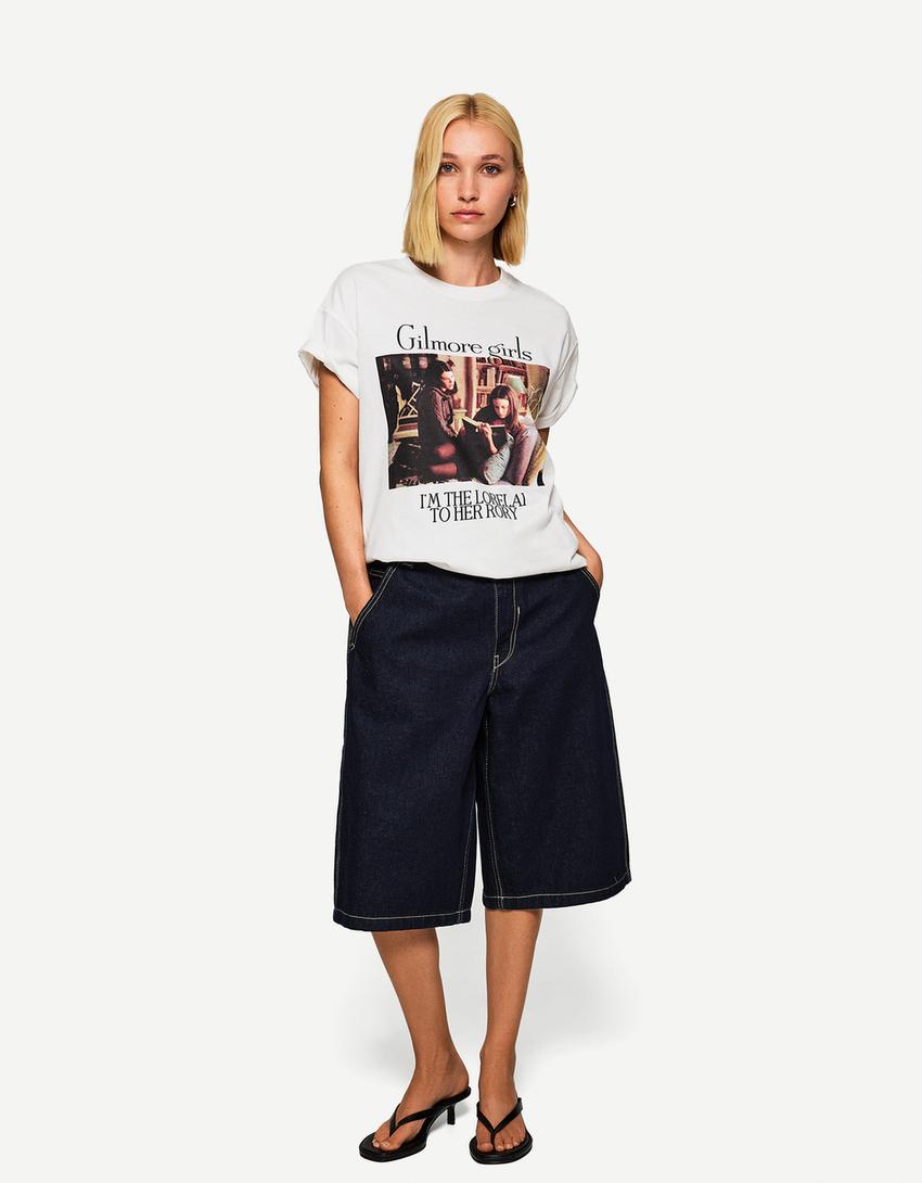 Gilmore Girls print short sleeve T-shirt-Off white-2