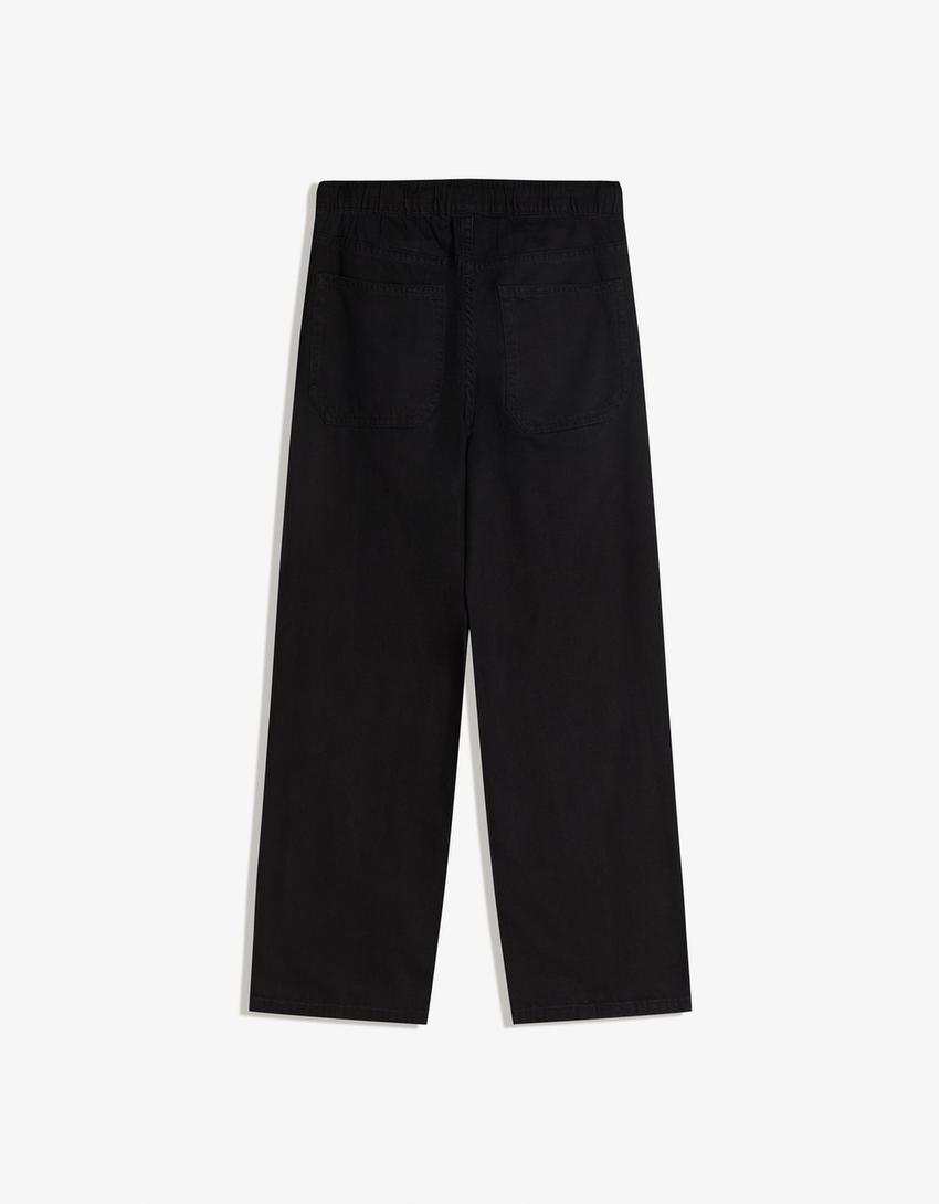 Straight jogger jeans-Black