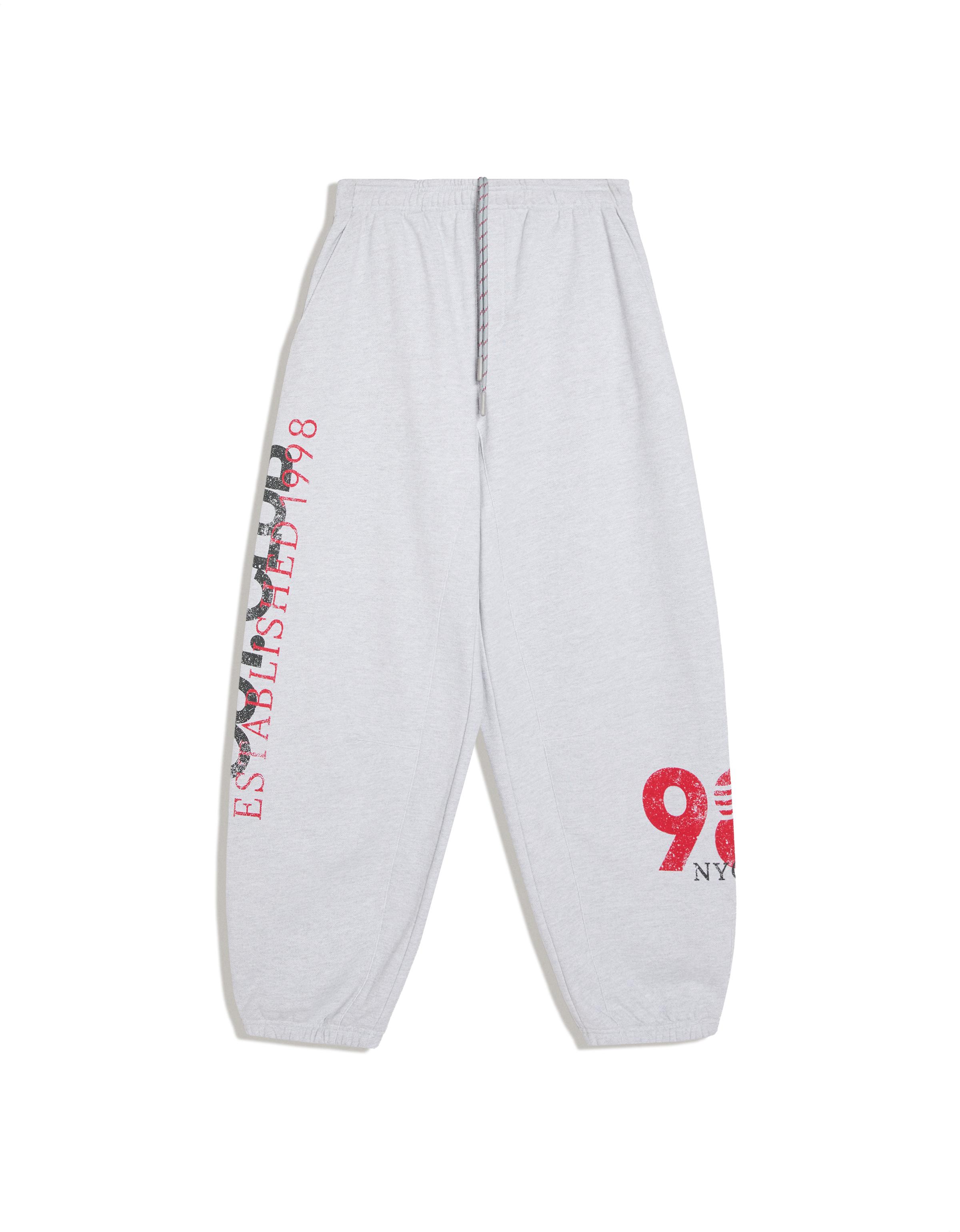 Graphic plush joggers — Mixed gray