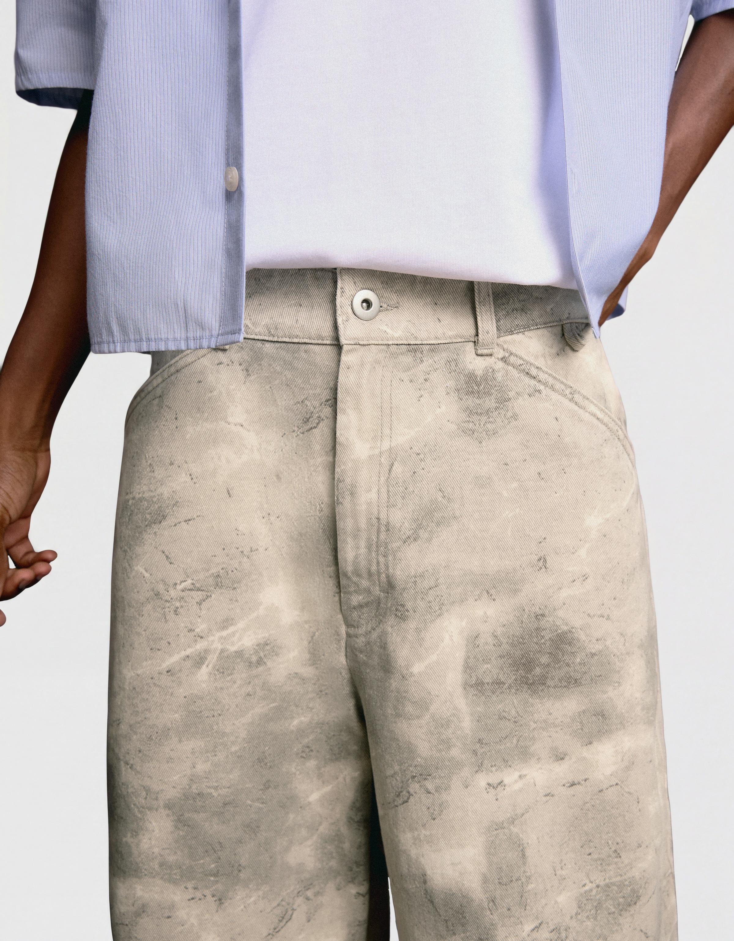 Printed barrel-leg trousers — Grey
