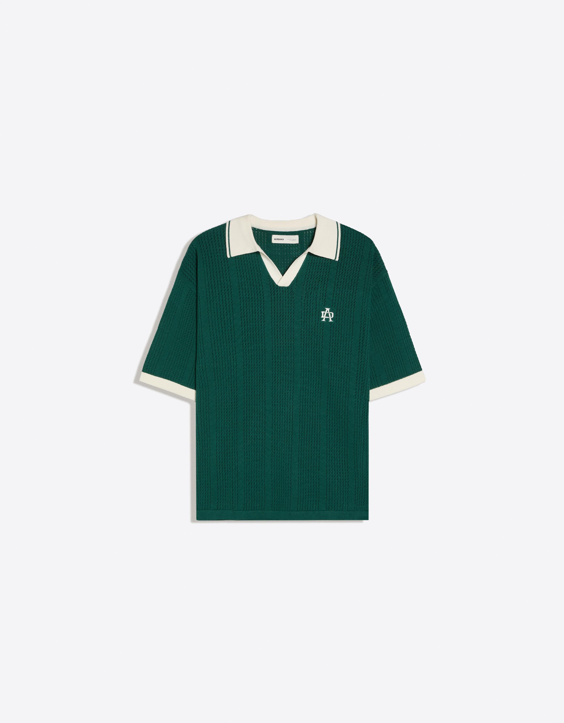 Short sleeve print polo shirt — Green