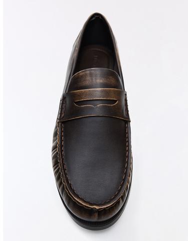 BRUSHED LOAFERS — Brown 3