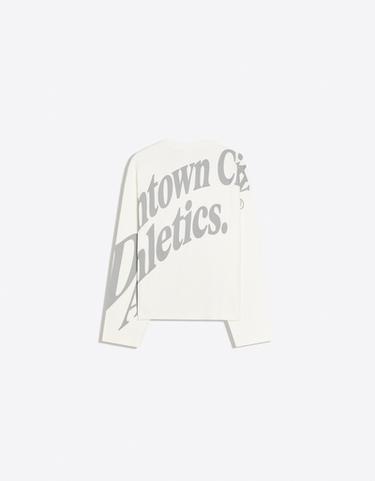 Printed plush round neck sweatshirt — White 6
